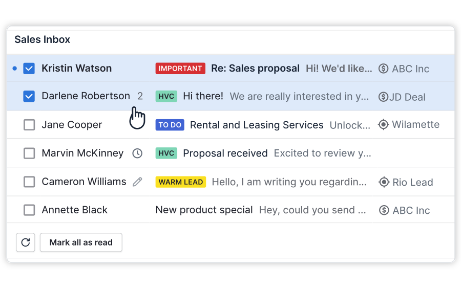 Pipedrive sales inbox and email tracking